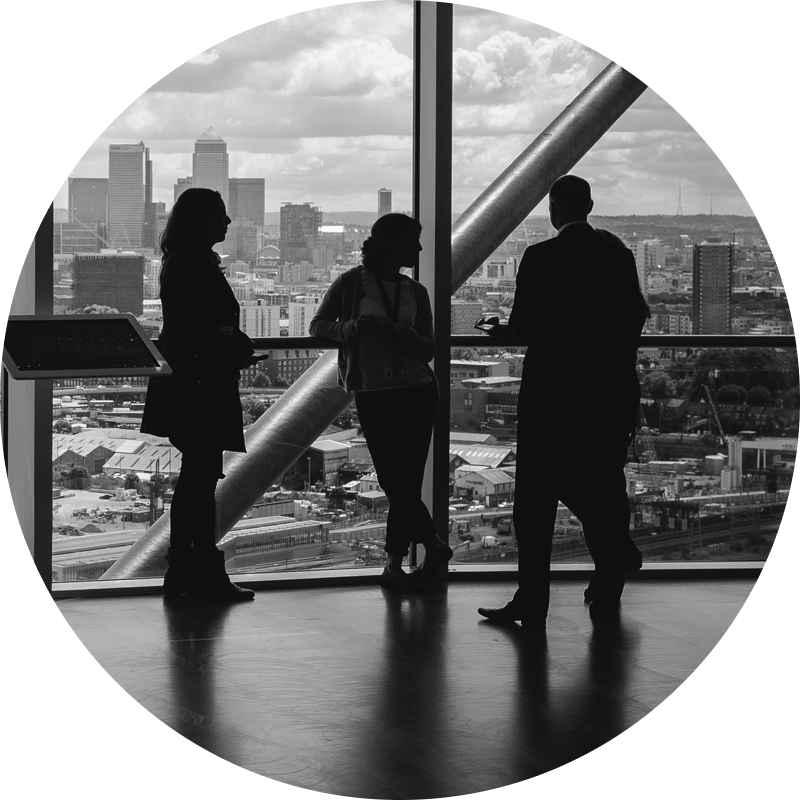 Silhouette of three people